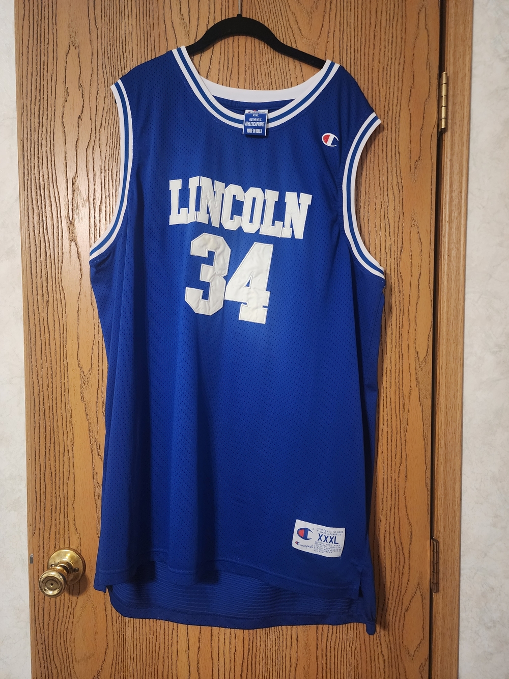 Champion  Shuttlesworth Lincoln #34 Basketball Jersey with White Trim